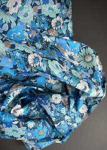 Flownny, Dark Blue - Fine Cotton Lawn