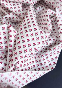 Cotton Batiste Lawn: Hana Floral, Red - Fine Cotton Lawn