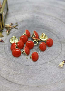 Atelier Brunette: Gem Buttons - Tangerine. 9mm.