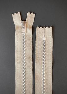Ykk: YKK Nickel Trouser Zip - Beige, 20cm