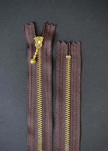 Ykk: YKK Brass Zip with Ball Pull, Dark Brown
