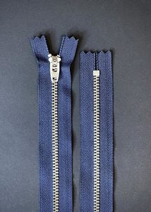 Ykk: YKK Nickel Jeans Zip - Navy, 20cm