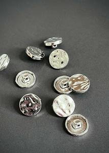 Metal Buttons: Metal Buttons - Shank Polished Silver 16mm