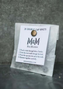 Metal Buttons: Double Headed Rivets - pack of 20. Antique Bronze. 9mm