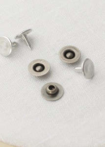 Metal Buttons: Jeans Rivets - pack of 10. Antique Nickel. Ring 9mm