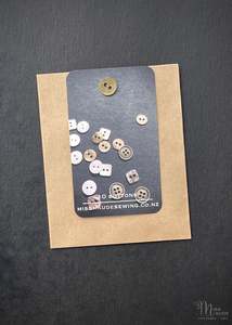 Metal Buttons - Antique Bronze Two Hole 11mm Set of 10