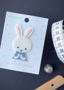 Labels: Iron on Patch - White Rabbit