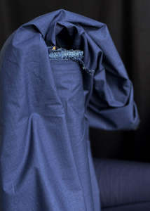 Cotton Chambray: Cotton Ripstop Fabric - Sorrento Blue