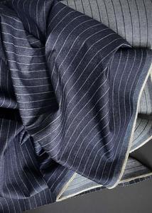 Denim Fabrics: Striped Indigo Denim, 8oz