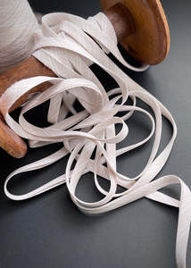 Bias Binding: DOUBLE FOLD BIAS BINDING, Sunday Stripe Sand Linen