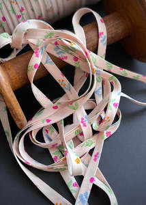 DOUBLE FOLD BIAS BINDING, Little Jardin Apricot