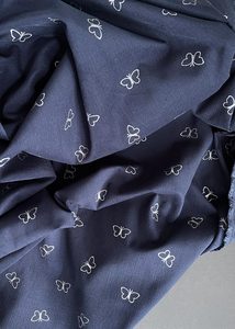 Corduroy: Butterfly Pinwale Corduroy Fabric - Navy