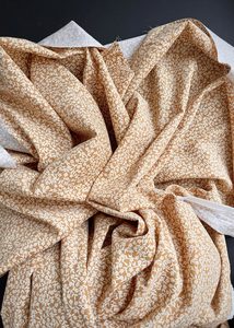 Corduroy: Little Lane Floral Pinwale Corduroy Fabric - Mustard