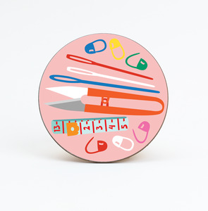 Yarn Crochet / Knitting Coaster - Melamine : Pink