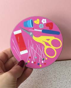 Gifts Under 20: Sewing Coaster - Melamine : Pink