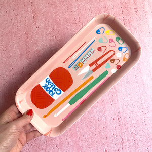 Gifts Under 50: Crochet Desk Tidy: Pink