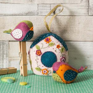 All Gifts: Birdhouse + Birds - Felt Hand Stitching Kit, Corinne Lapierre