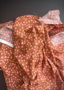 Fabric: Viscose Lawn. Heart Beat, Burnt Ochre