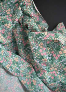 Les Fleurs Coated Cotton, Green