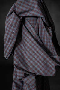 Damson Organic Cotton Linen Gingham Fabric