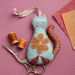 Folk Cat - Felt Hand Stitching Kit, Corinne Lapierre