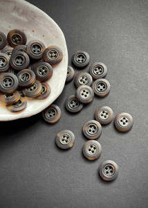 Tortoise Shell with Antique Brass Buttons. 12.5mm