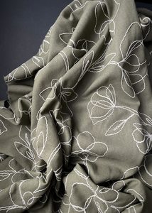 Arabella Olive - Embroidered Linen Viscose
