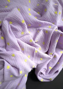 Fabric: Cotton Double Gauze - Neon Hearts