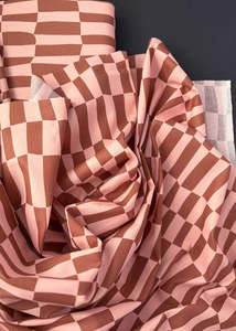 Fabric: Organic Cotton Poplin - Stairs Pink
