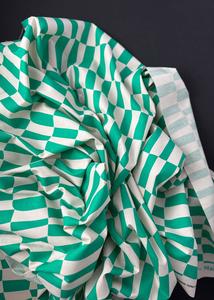 Organic Cotton Poplin - Stairs Aqua