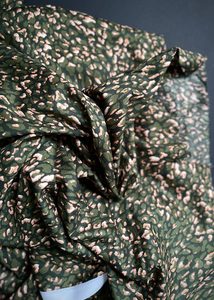 Mini Animal Print Cotton Voile - Forest Green