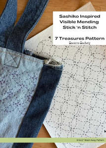 Sashiko Inspired Mending Stick and Stitch Patterns - Seven Treasures