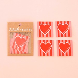 Made with Love Valentines Heart - Sewing & Knitting Labels