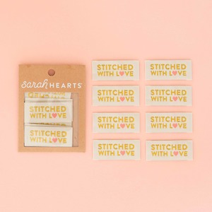 Haberdashery: Stitched with Love - Gold Sewing Woven Clothing Label Tags