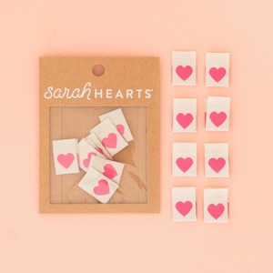 Haberdashery: Pink Heart Woven Labels - Sewing & Knitting Labels