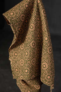 PRE ORDER. Quilted Hand Printed Cotton - Praline Papercut