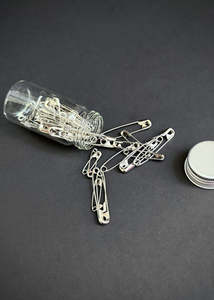 Jar of Mixed Safety Pins
