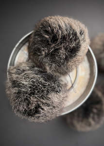 Possum Fur Pom Poms - Snow Tip