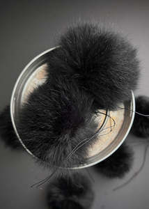 Possum Fur Pom Poms - Black