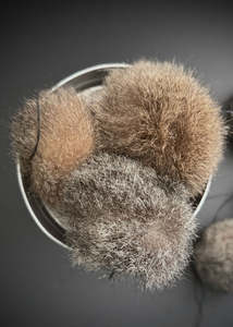 Haberdashery: Possum Fur Pom Poms - Natural Grey