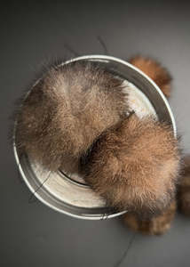 Possum Fur Pom Poms - Natural Red Brown