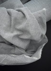Linen Cotton Pinstripe - Black