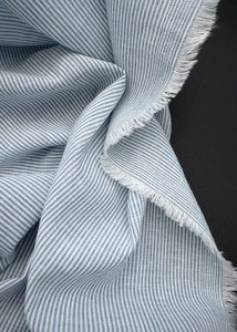 Linen Cotton Pinstripe - Blue