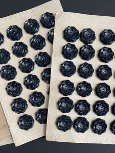 Vintage Geometric Buttons, Darkest Navy 18mm or 21mm