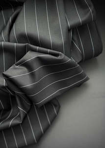 Pure Wool Black Stripe Suiting