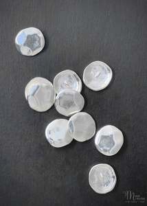 Metal Buttons - Shank Irregular Silver 20mm