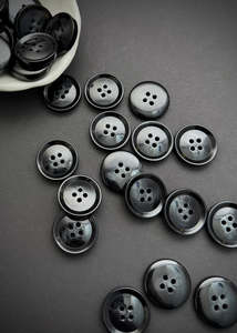 Buttons: Grey & Black Tortoise Shell Buttons, 22mm