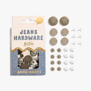 Buttons: Jeans Hardware Kit | Aged Brass