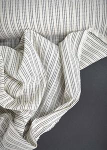 Cotton Linen Seersucker Stripe - Black