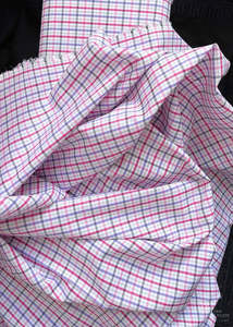 Fabric: Italian Fine Cotton Shirting - Party Check